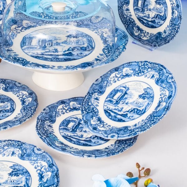 Fecra Vintage Blue  8 Parça Sunum Seti