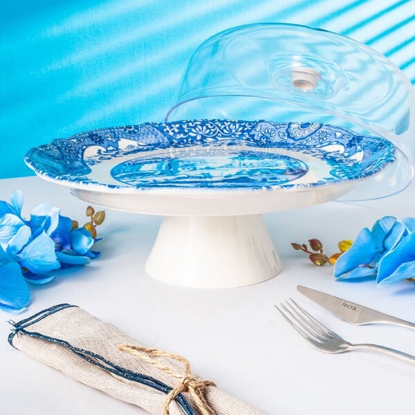Fecra Vintage Blue Kek Sunum Tabağı