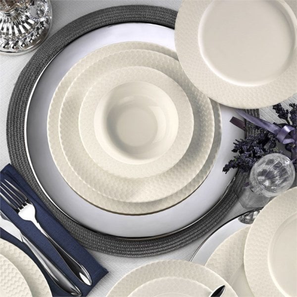 Kütahya Porselen Bone İron 24 Parça Yemek Seti