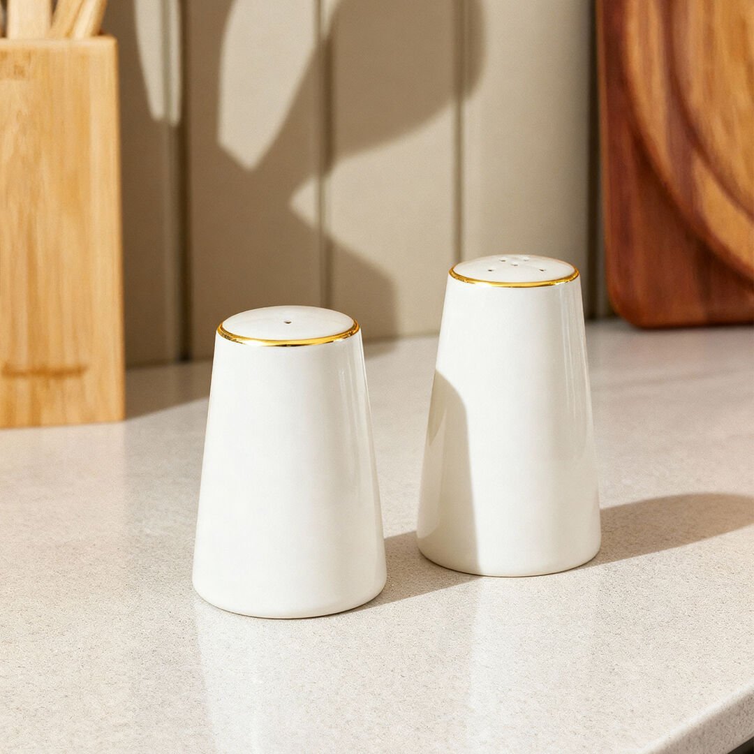 Fecra Ivory Tuzluk ve Biberlik Altın Yaldızlı