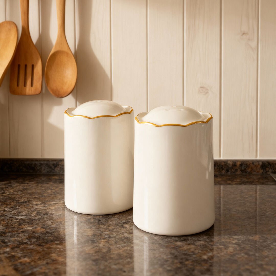 Fecra Blanc Tuzluk ve Biberlik  Altın Yaldızlı