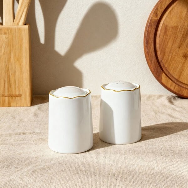 Fecra Blanc Tuzluk ve Biberlik  Altın Yaldızlı