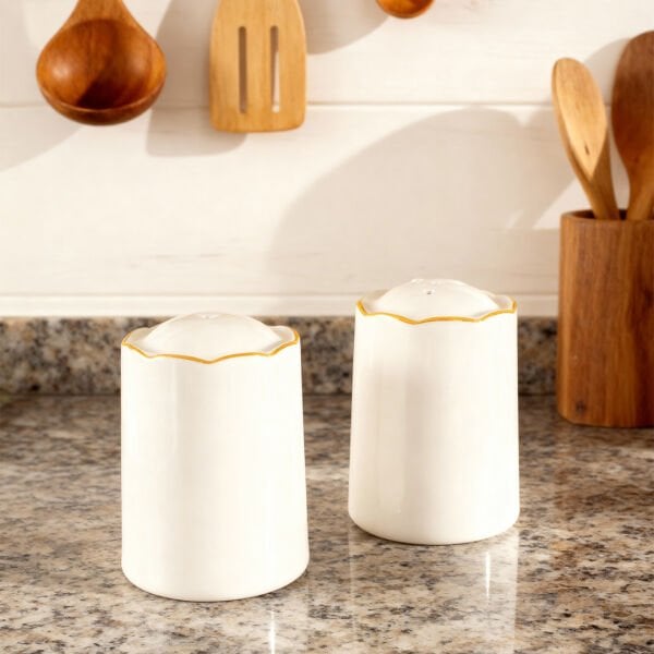 Fecra Blanc Tuzluk ve Biberlik  Altın Yaldızlı