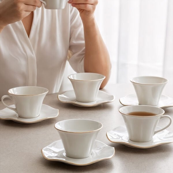 Güral Porselen Nesrin 12 Parça Çay Fincan Takımı