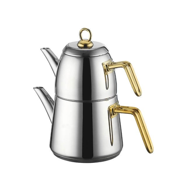 Kütahya Porselen Nil 18 Parça Çelik Tencere Çeyiz Seti Gold Kulp