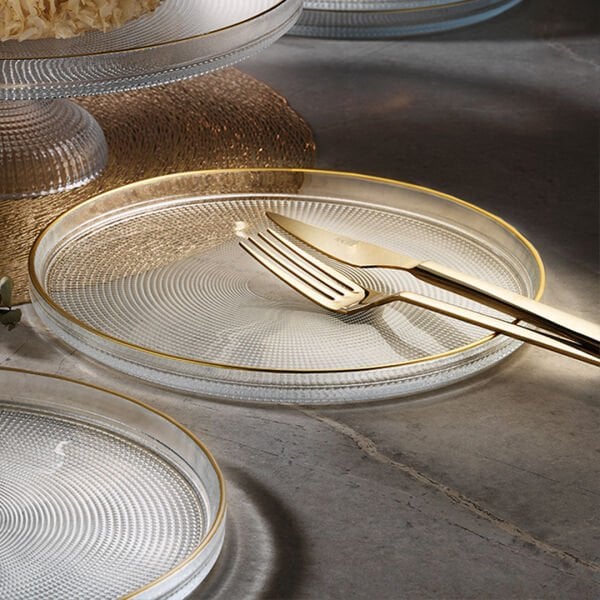 Fecra Loren 7 Parça Servis ve Sunum Seti Altın Yaldızlı