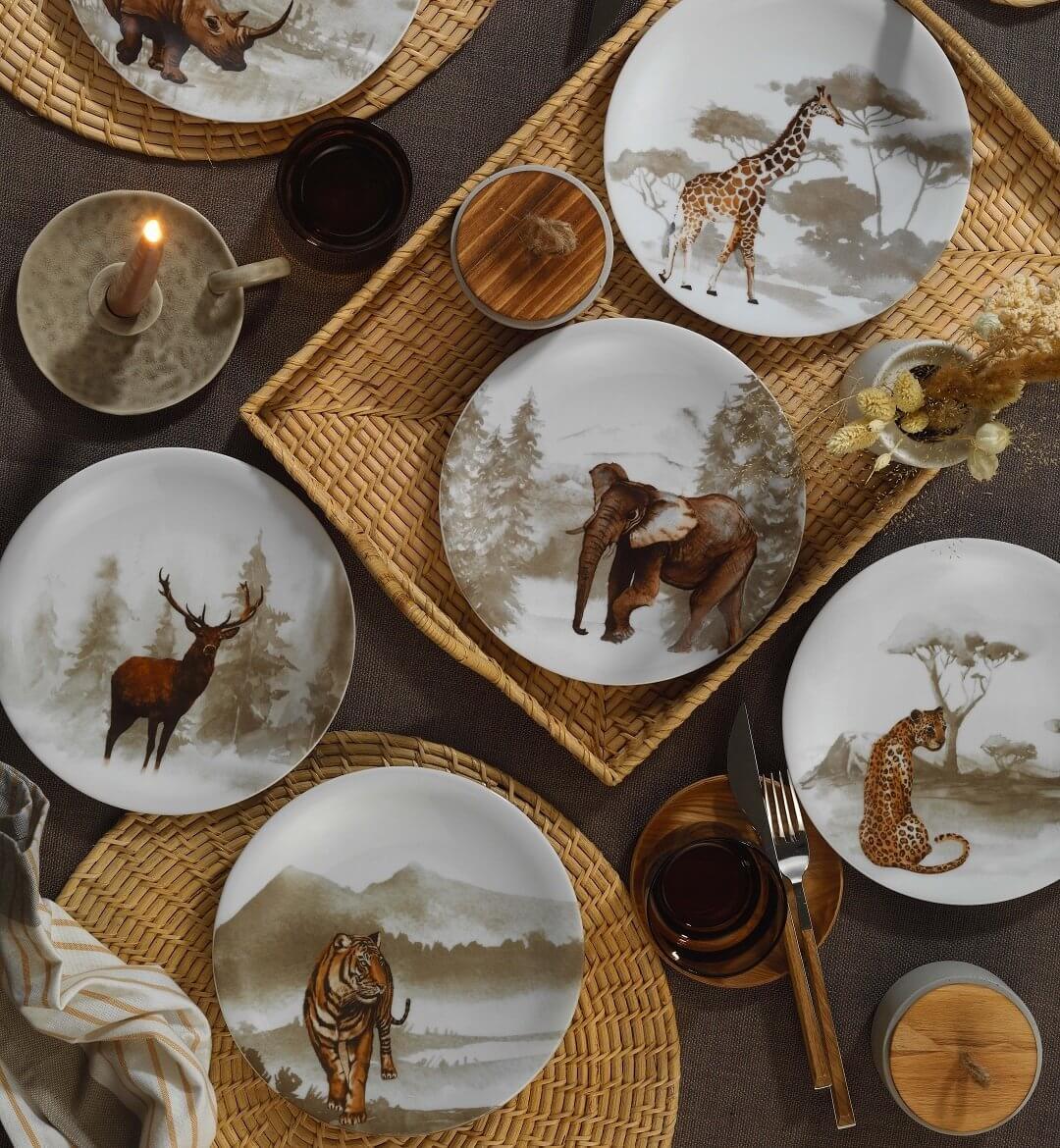 Kütahya Porselen Wild Jungle 6'lı Pasta Takımı