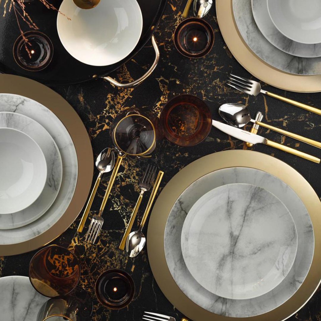 Kütahya Porselen Marble Zeugma 24 Parça Yemek Seti Dekor DG385