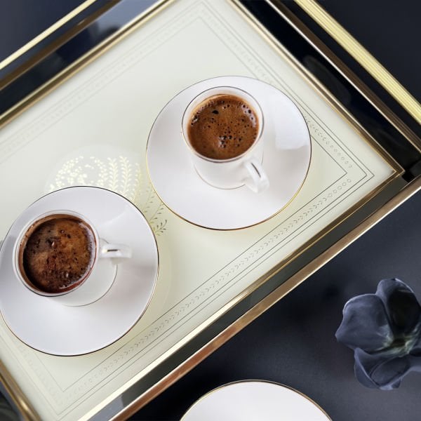 Porser Lumina 4 Parça Kahve Fincan Takımı Gold File