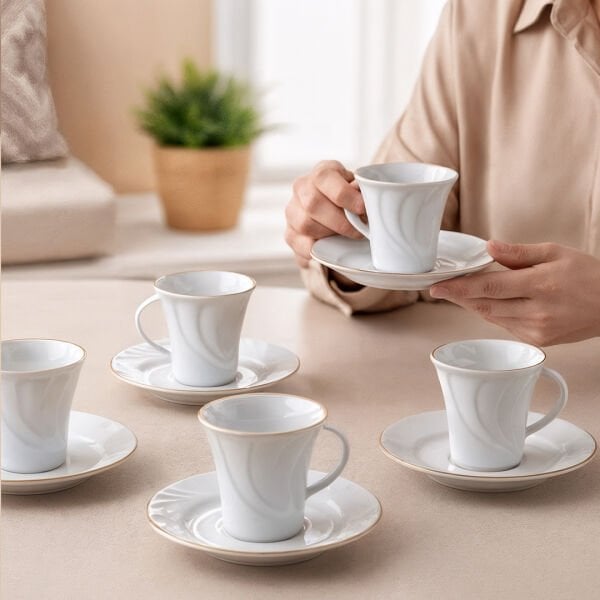 Güral Porselen Soprano 12 Parça Kahve Fincan Takımı