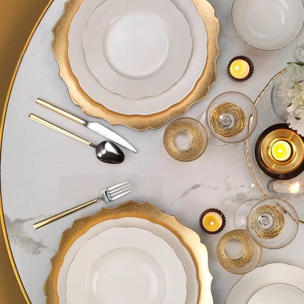 Kütahya Porselen Bone Olympos 24 Parça Yemek Takım Bakır File