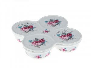Biev Pretty Rose serisi 4 Bölmeli Yuvarlak Kahvaltılık JNB002