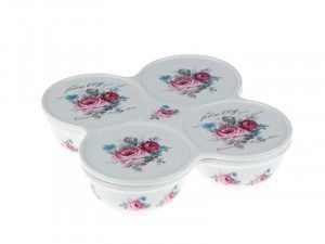 Biev Pretty Rose serisi 4 Bölmeli Yuvarlak Kahvaltılık JNB002