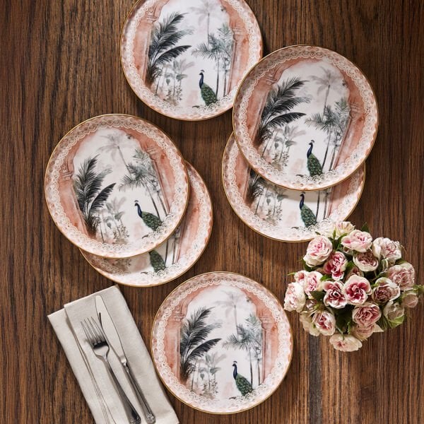 Fecra Peacock 6 Parça Pasta Tabağı Seti