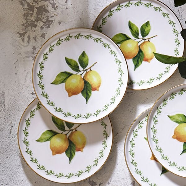 Fecra Lemone 6 Parça Pasta Tabağı Seti