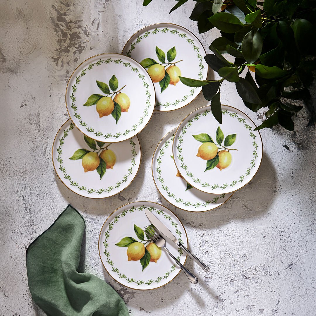 Fecra Lemone 6 Parça Pasta Tabağı Seti