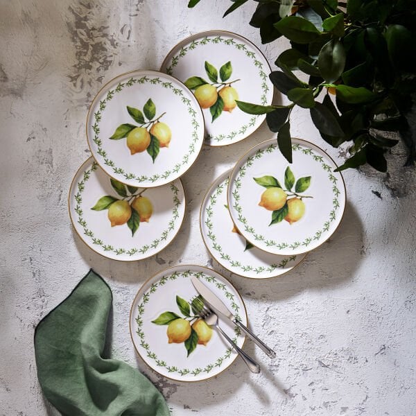 Fecra Lemone 6 Parça Pasta Tabağı Seti