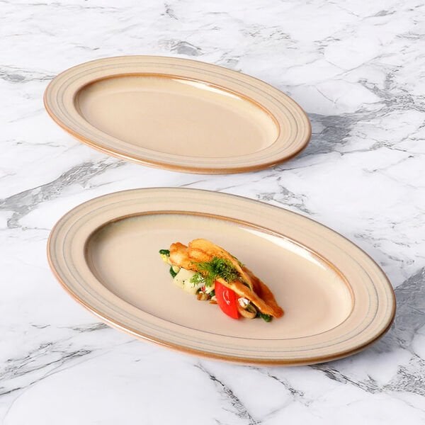 Güral Porselen Valeron  2'li Kayık Tabak Seti 29 Cm