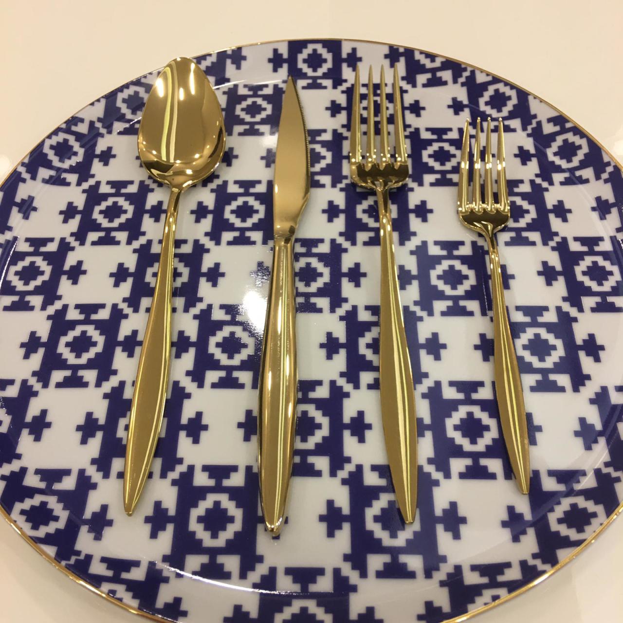 Aryıldız Elegant Gold Pvd 24 Parça Çatal Kaşık Bıçak Takımı