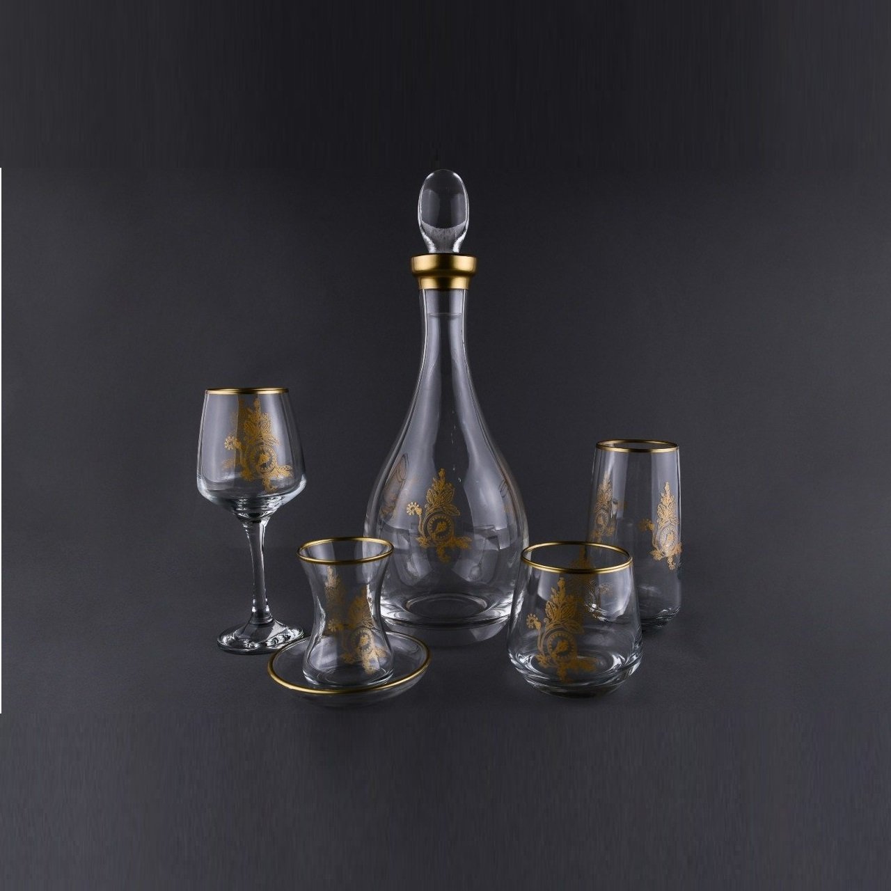 Elegance  32 Parça Cam Set Mat Gold File