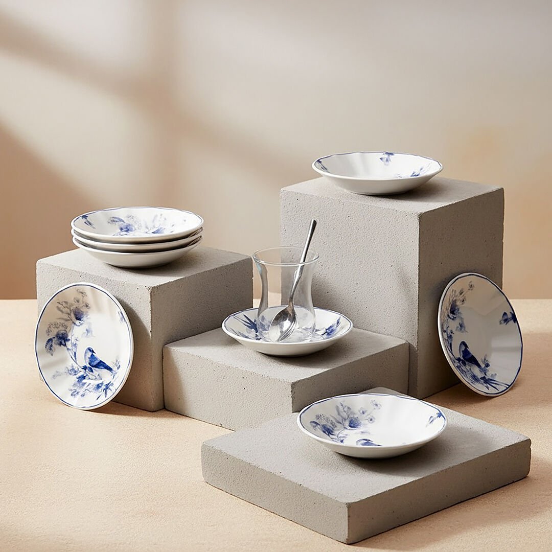 Güral Porselen Acem 6'lı Çay Tabağı Seti 1891