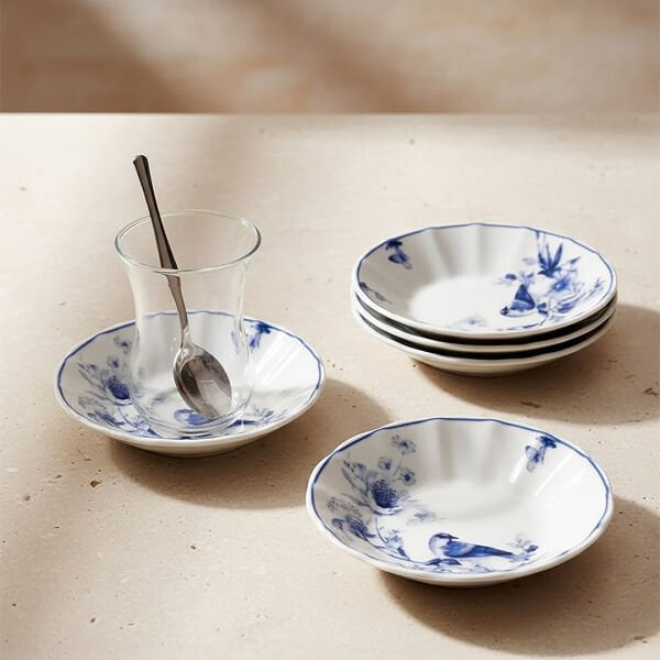 Güral Porselen Acem 6'lı Çay Tabağı Seti 1891