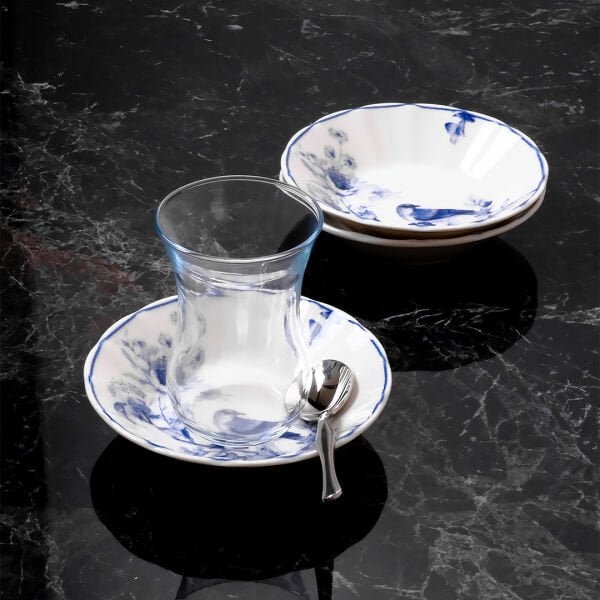 Güral Porselen Acem 6'lı Çay Tabağı Seti 1891