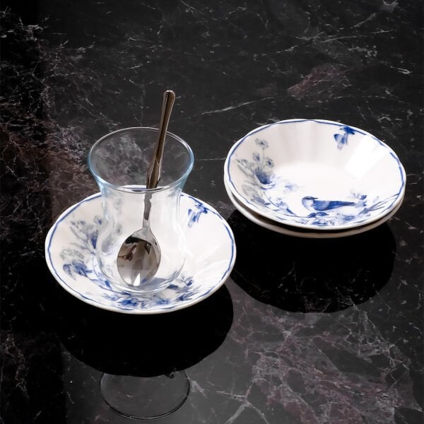 Güral Porselen Acem 6'lı Çay Tabağı Seti 1891