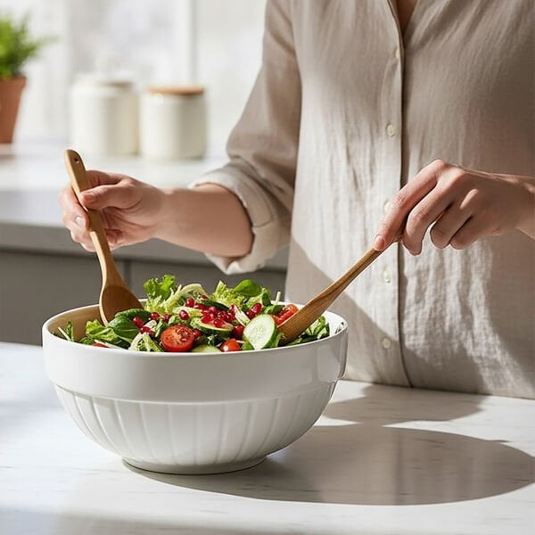 Güral Porselen 23 Cm Rölyefli  Salata Kase