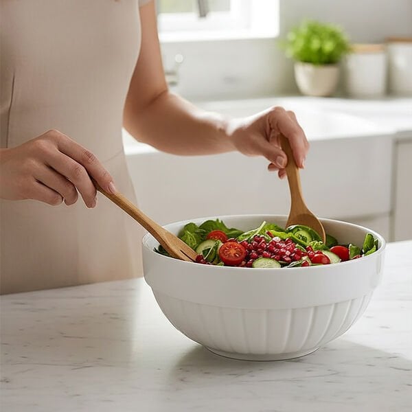 Güral Porselen 23 Cm Rölyefli  Salata Kase