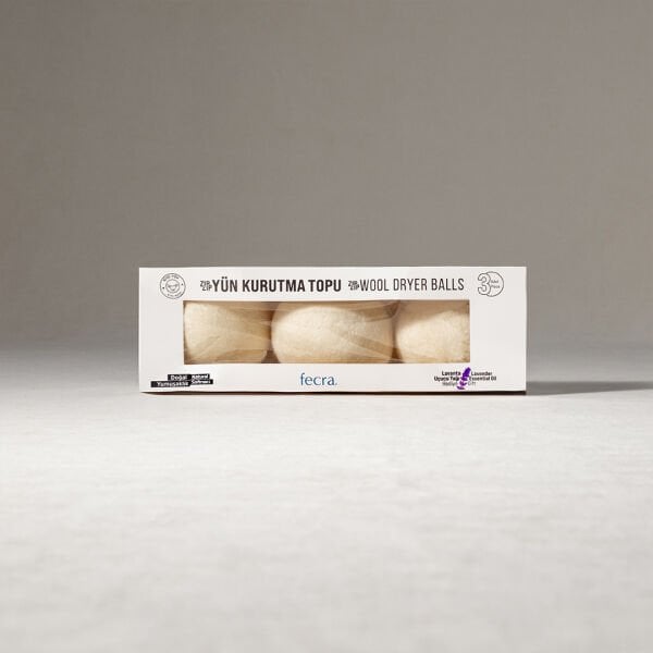 Fecra Zıpzıp 3’lü XL Yün Kurutma Topu + Lavanta Yağı – %100 Organik Doğal Çamaşır Yumuşatıcı