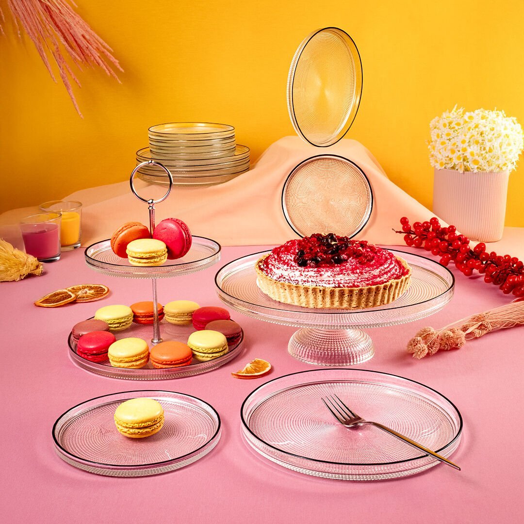 Fecra Loren 14 Parça Servis ve Sunum Seti Siyah Fileli