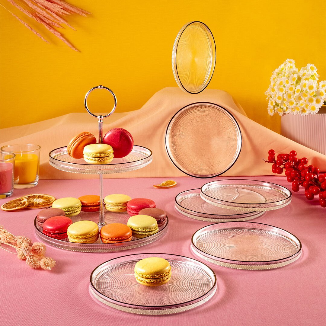 Fecra Loren 7 Parça Servis ve Sunum Seti Siyah Fileli