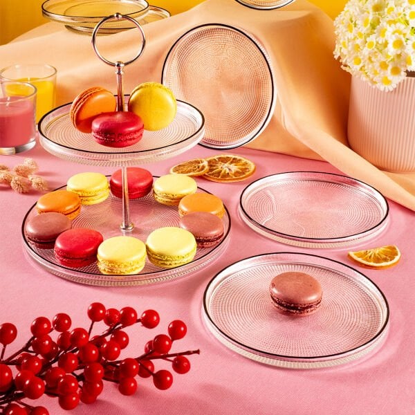 Fecra Loren 7 Parça Servis ve Sunum Seti Siyah Fileli