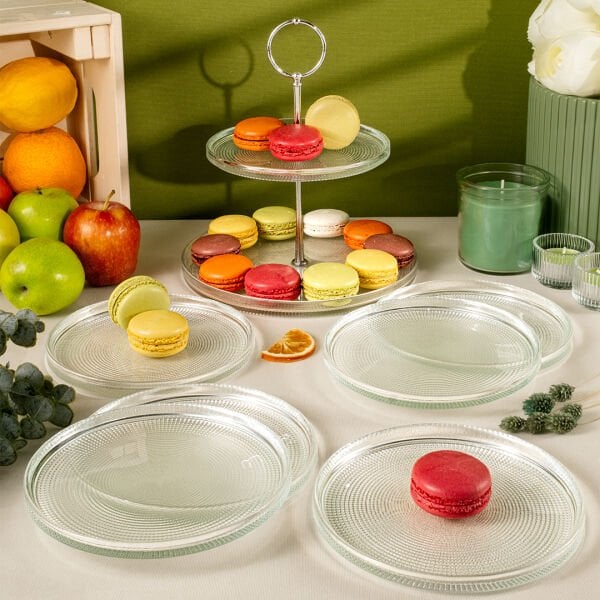 Fecra Loren 7 Parça Servis ve Sunum Seti Natürel