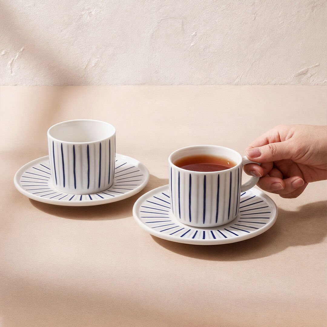 Güral Porselen Mental 4 Parça Çay Fincan Takımı 6733