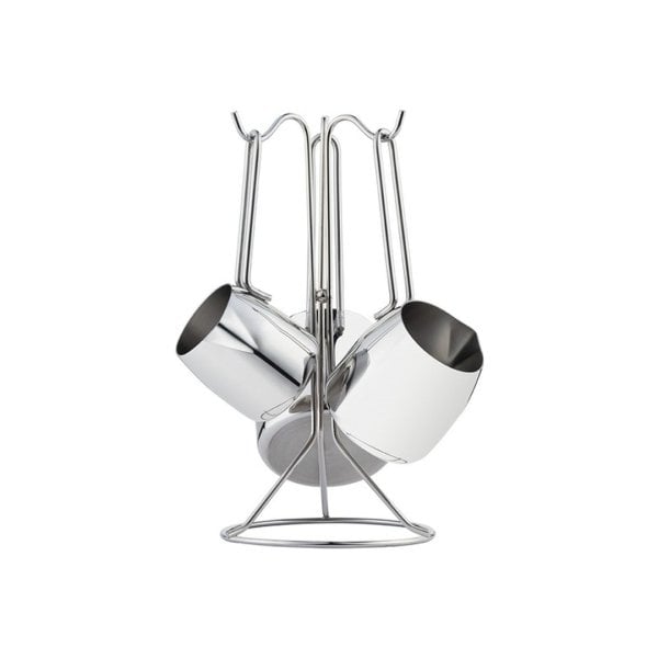 Nehir Modern Askı Standlı 4 Parça Çelik Cezve Seti