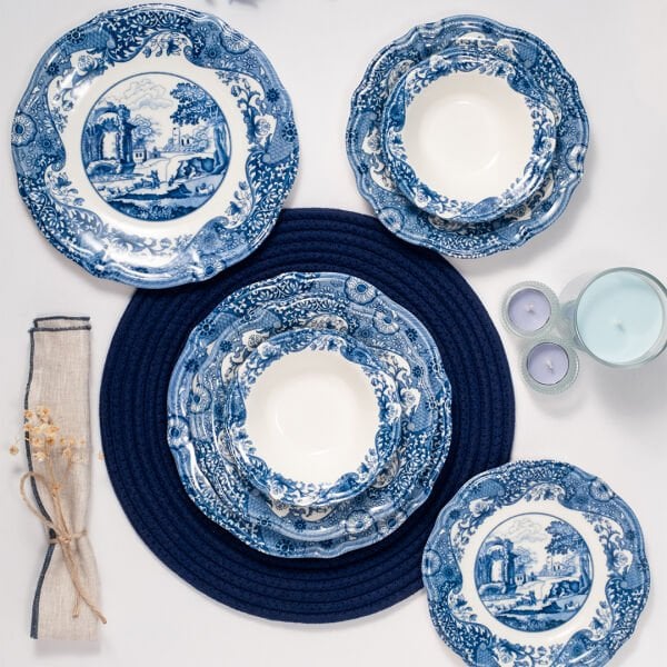 Fecra Vintage Blue 24 Parça Yemek Takımı