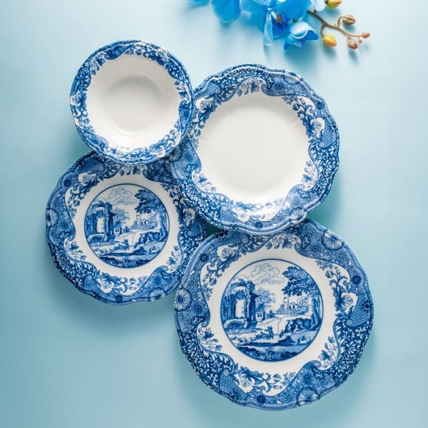 Fecra Vintage Blue 24 Parça Yemek Takımı