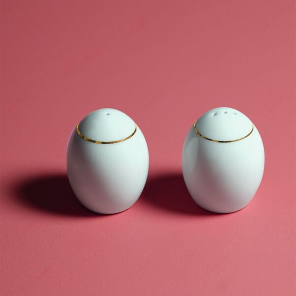 Güral Porselen Bilbao Altın Fileli Biberlik ve Tuzluk Seti