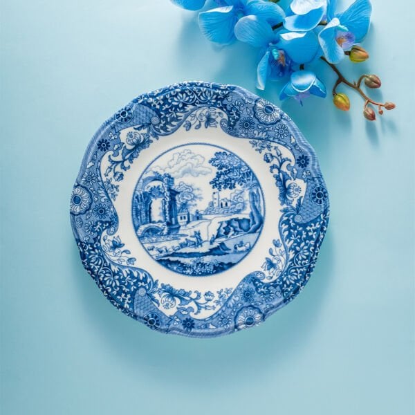 Fecra Vintage Blue 6 Parça Pasta Tabağı Seti