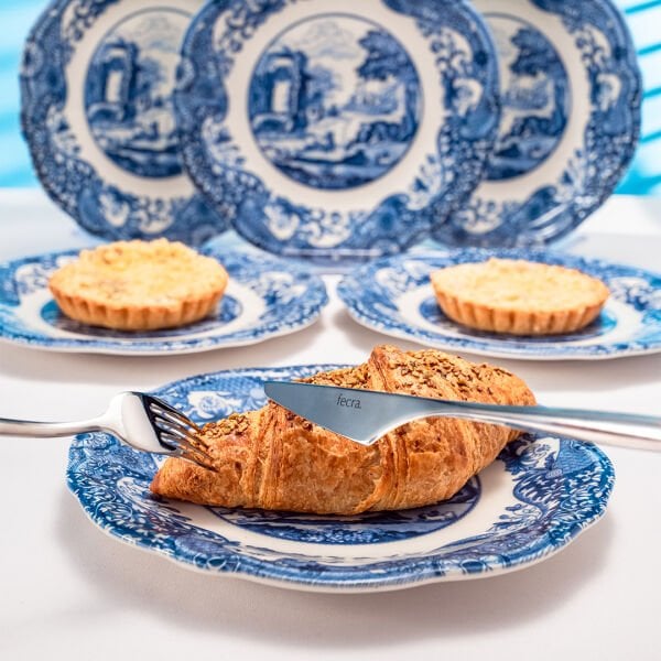 Fecra Vintage Blue 6 Parça Pasta Tabağı Seti