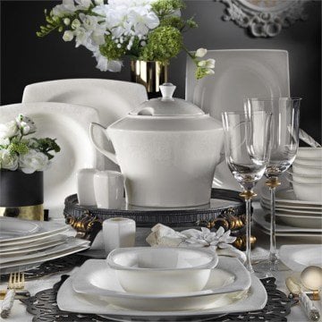 Kütahya Porselen Bone Mare 62 Parça 955920 Desen Platin Yemek Takımı