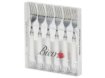 Biev beyaz şeffaf 6 lı tatlı Çatalı SGR1400 - 6F