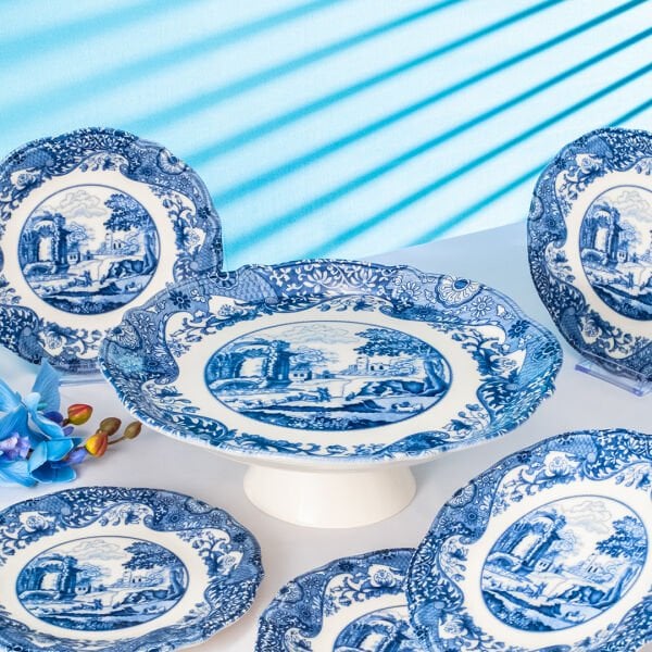 Fecra Vintage Blue  8 Parça Sunum Seti