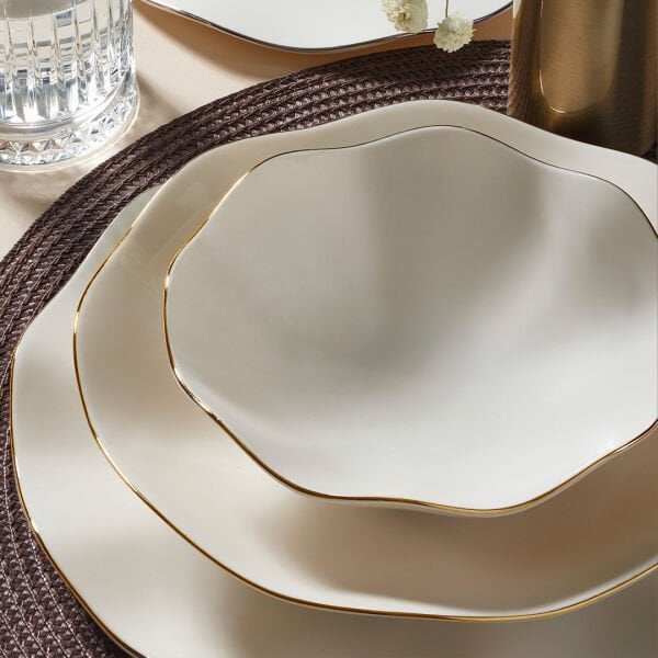 Güral Porselen Nesrin 52 Parça Gold Fileli Yemek Takımı
