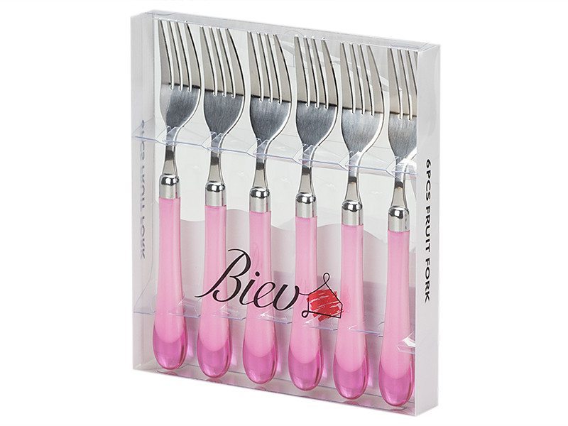 Biev Sgr1403-6F Pembe 6lı Tatlı Çatalı