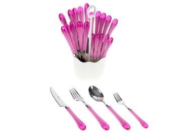 Biev SGR1403 Pembe 24 Parça Çatal Kaşık Bıçak Takımı