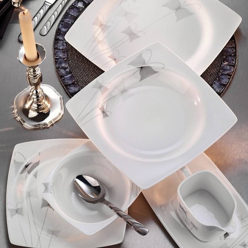 Kütahya Porselen Aliza Bone 83 Parça 25120 Desenli Yemek Takımı
