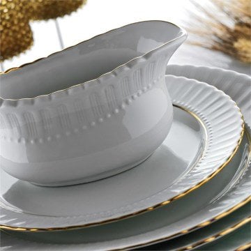 Kütahya Porselen Sedef 83 Parça Altın Fileli Yemek Takımı